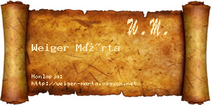 Weiger Márta névjegykártya